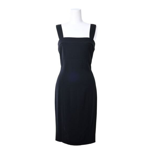 Authentic CHANEL CC 96P Black Wool Midi Dress Vintage 36 - Picture 1 of 8